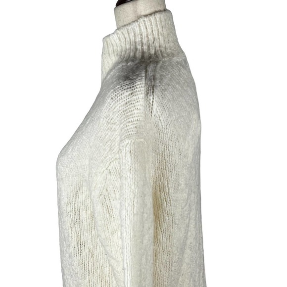 VINCE WOOL BLEND NUBBY TURTLENECK SWEATER IN CREAM NWT WOMEN'S SIZE XS - Picture 7 of 16